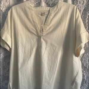 Madewell (Re)sponsible Lakeline Popover Shirt | size Small | color: lighthouse
